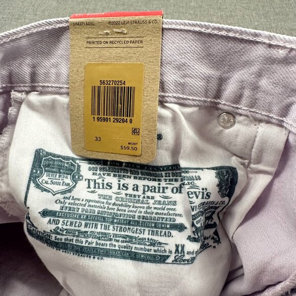 NEW! Levi's 501 High Rise‎ Shorts Light Lilac Cut Offs MSRP: $59.50 100% Cotton - Picture 5 of 11